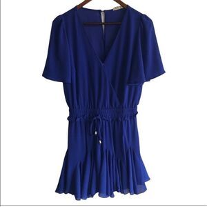 Women's Main Strip Blue Dress with Built in Shorts